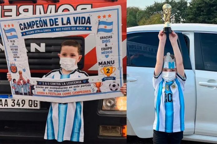 Volvió a Chajarí tras luchar contra la leucemia y lo recibieron con caravana