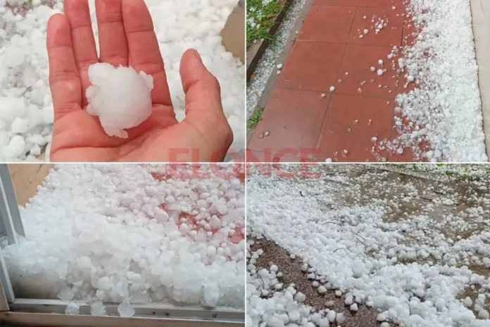 Cuatro minutos de granizo dejaron daños en Aranguren y Gral. Ramírez