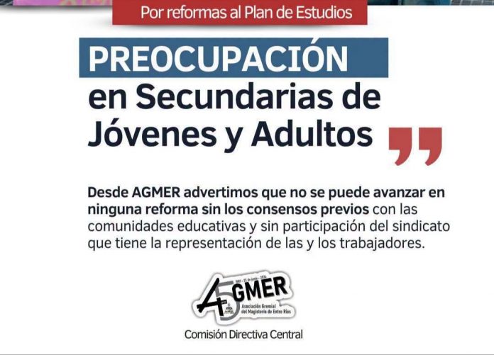 AGMER frenó en seco la reforma en escuelas de Adultos: 