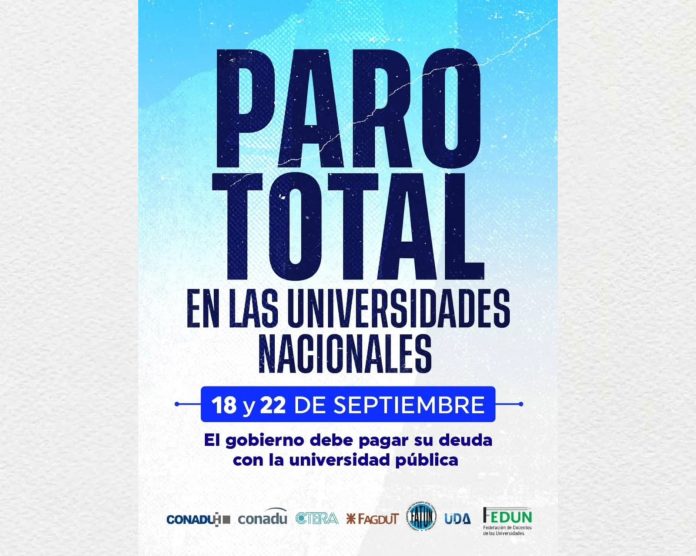 Paro universitario: AGDU se suma y denuncia atraso salarial del 33%