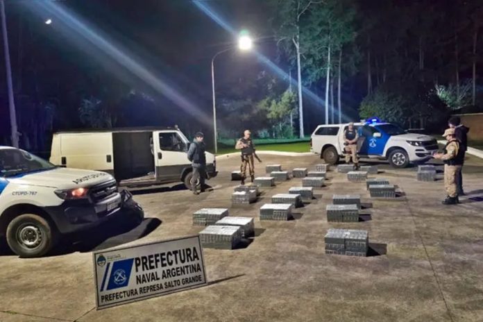 Prefectura frenó un cargamento de cigarrillos de contrabando en Concordia
