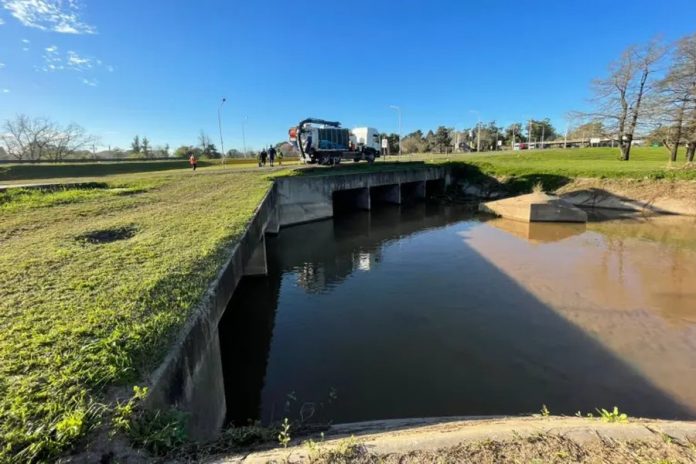Túnel Subfluvial y Paraná limpiaron juntos el canal de desagüe pluvial