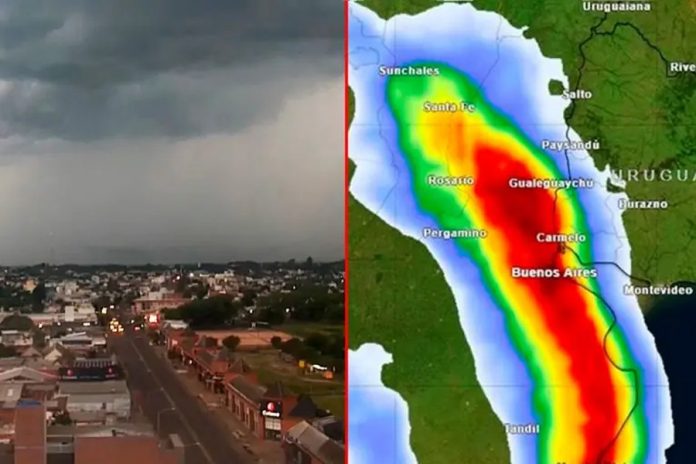 Alerta amarilla en Entre Ríos: tormentas, granizo y ráfagas este domingo