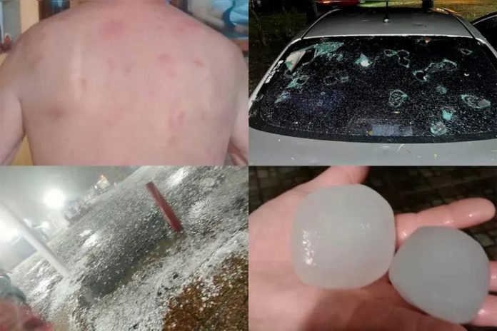 Temporal en María Grande: 8 heridos por granizo y caos en la Ruta 10