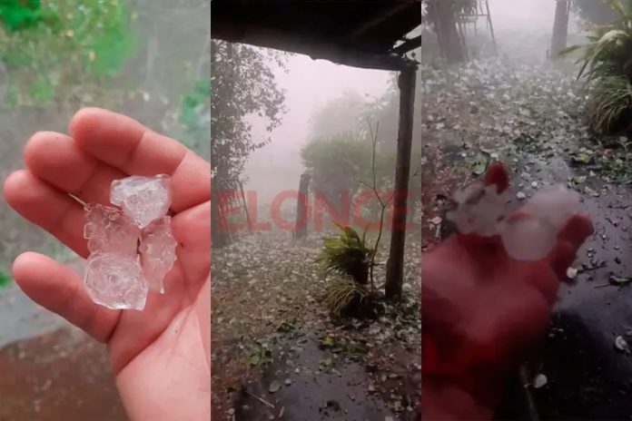 Granizo en Hernandarias y Piedras Blancas: la provincia, bajo alerta amarilla