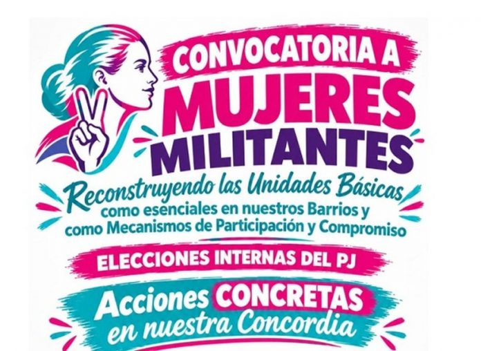 Mujeres peronistas de Concordia convocan un encuentro para reconstruir el PJ