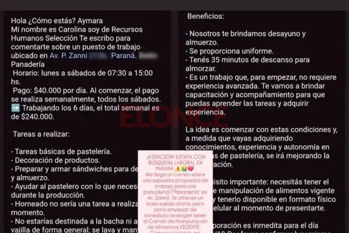 Buscaba trabajo en Paraná, pagó $35.000 y descubrió una estafa laboral