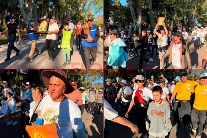 Abrazos y lágrimas: los peregrinos llegaron a La Loma en Paraná