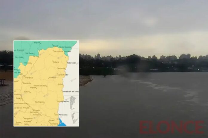 Alerta amarilla por tormentas en toda Entre Ríos: hasta 50 mm y posible granizo