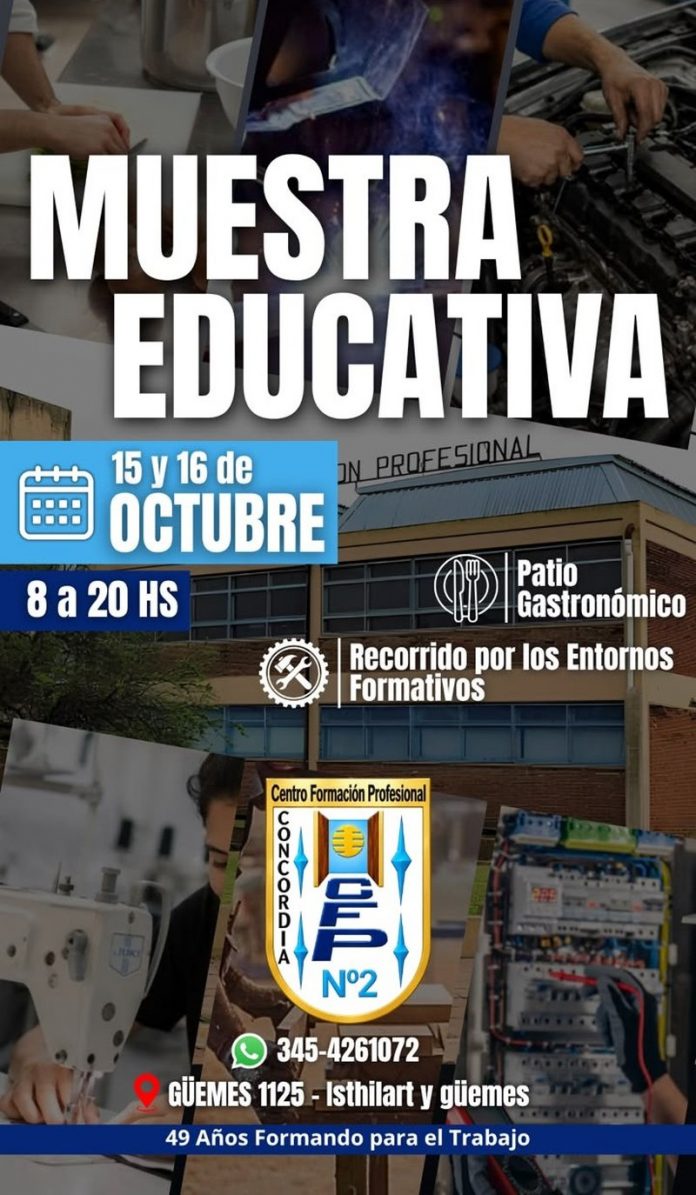 Muestra educativa en el CFP N°2: historia, turnos y formación